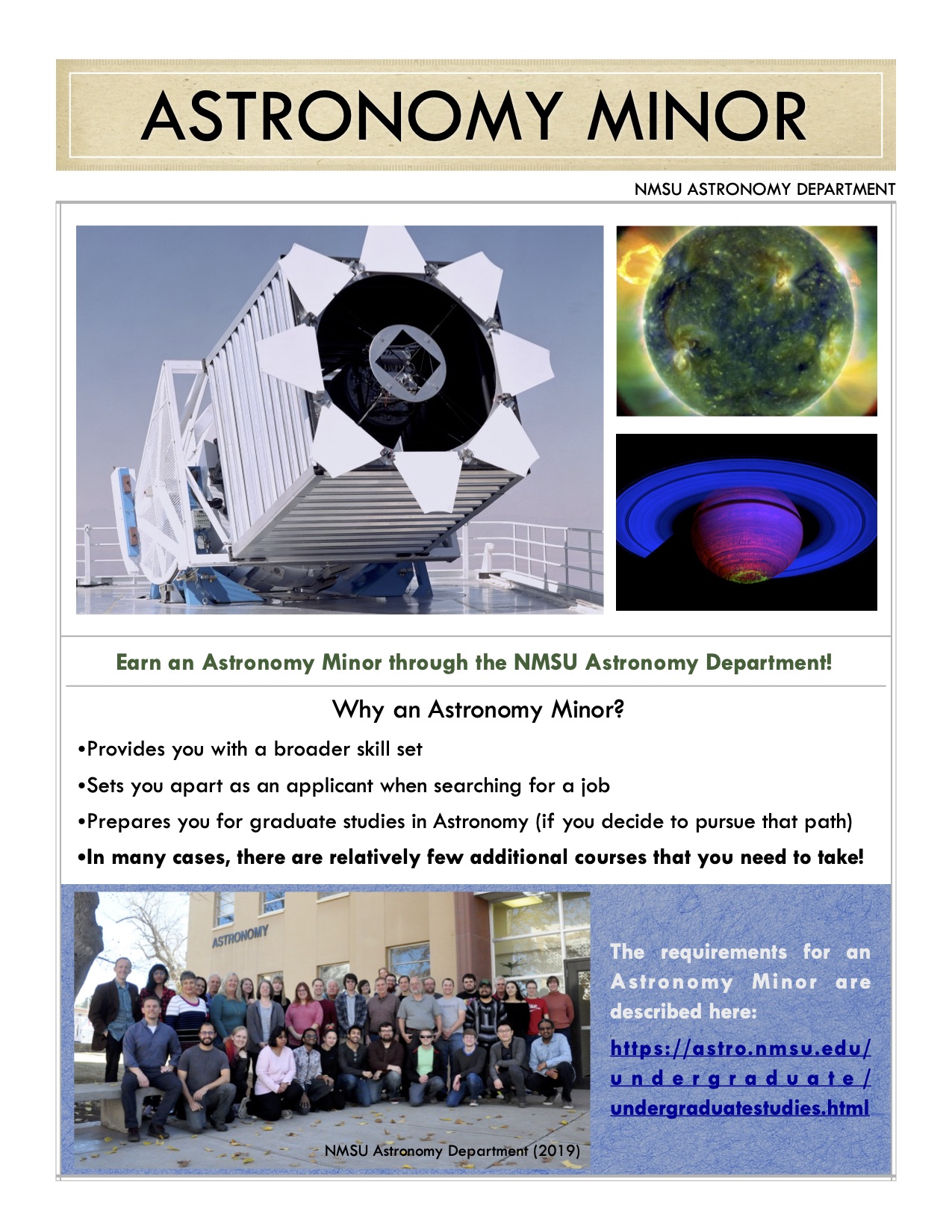 First Page of Astronomy Flyer